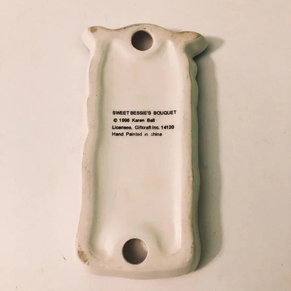 1996  Karen Bell Sweet Bessies Bouquet Cow Flowers Wall Hanging Giftcraft - Picture 15 of 15